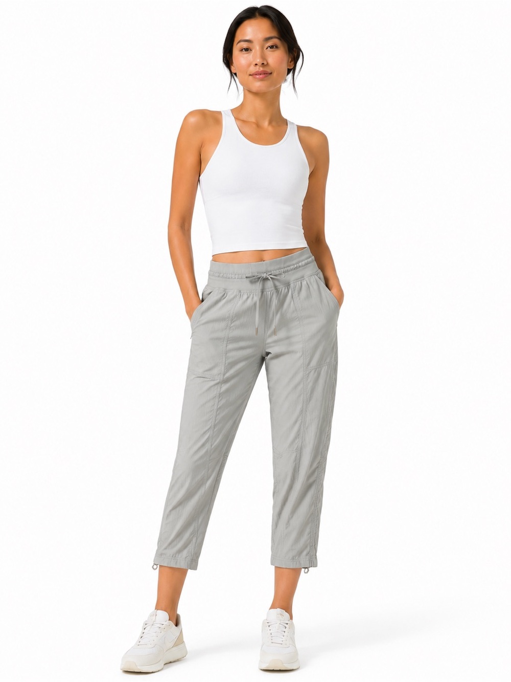Lululemon Dance Studio Mid-Rise Cropped Jogger Pants Light Gray Size 4